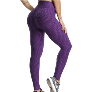 ⭐ Women’s Size Medium Tight Hip-Lifting Bubble Jacquard High-Waist Leggings ⭐